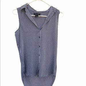 Rachel Zoe black and white stripped sleeveless top. XS